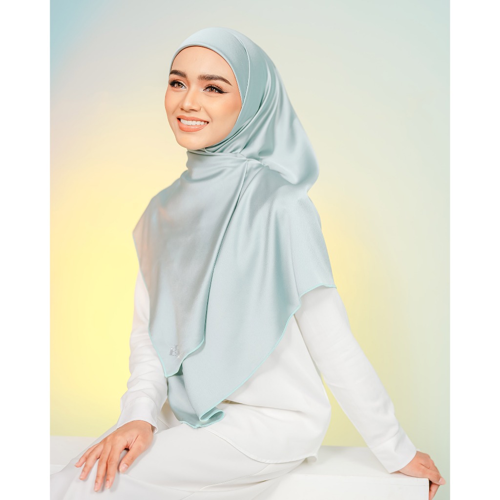 Tudung Eda Satin Silk Plain Original Crystal BH Bidang 45 Bawal House