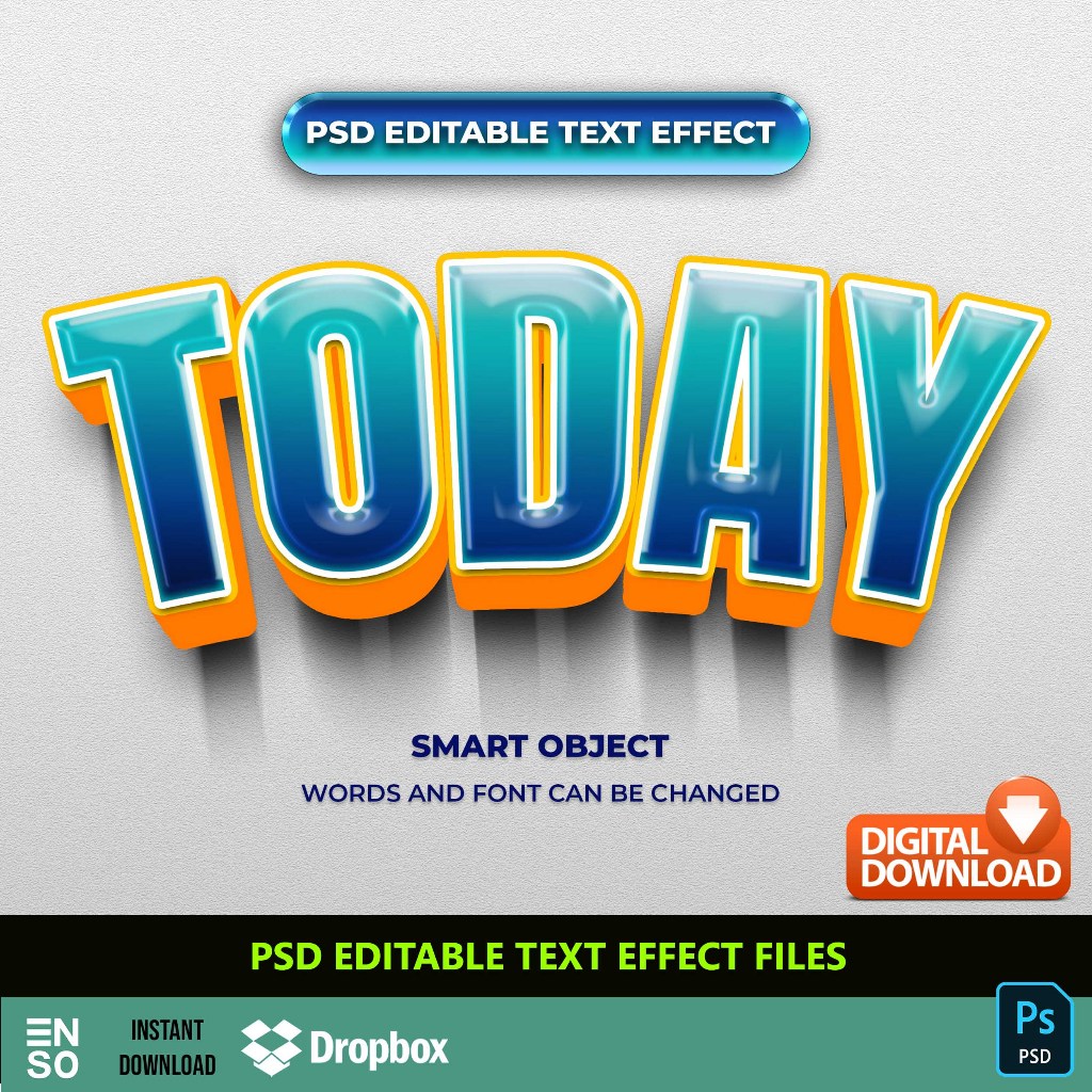PSD Text Effect Stylish Text | Editable Text Logo | Creative Colorful ...