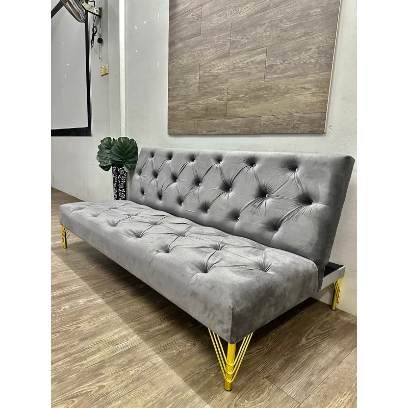 VC MODERN GOLD LEG SOFABED 168CM/140CM/115CM DIAMOND DURABLE FOLDABLE