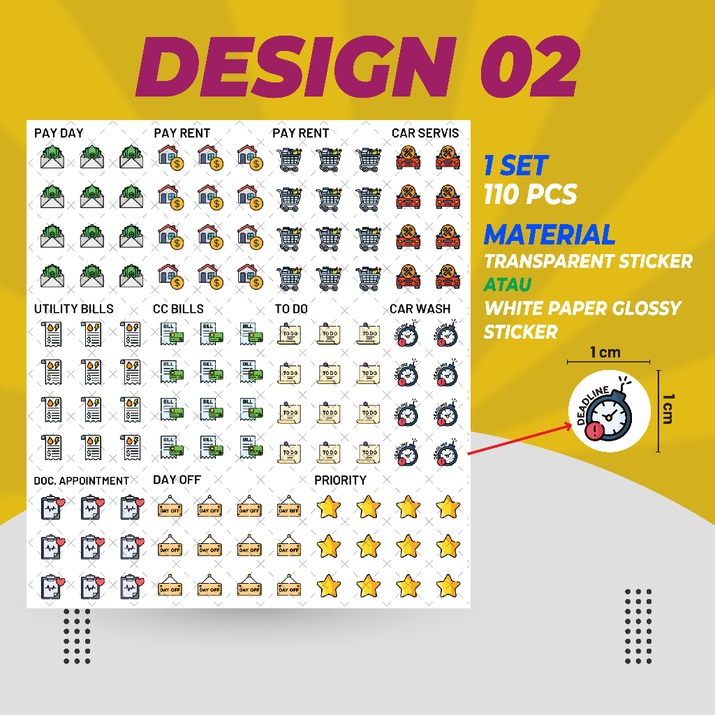 Sticker Calendar Planner Scrapbook Journal Diary Notebook Label | 100 ...