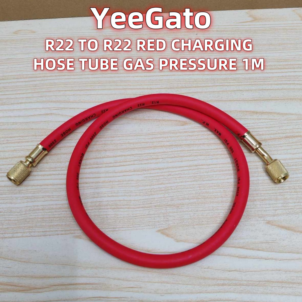 [ R22 to R22 / R134a ] (1M) RED CHARGING HOSE TUBE ( 1/4