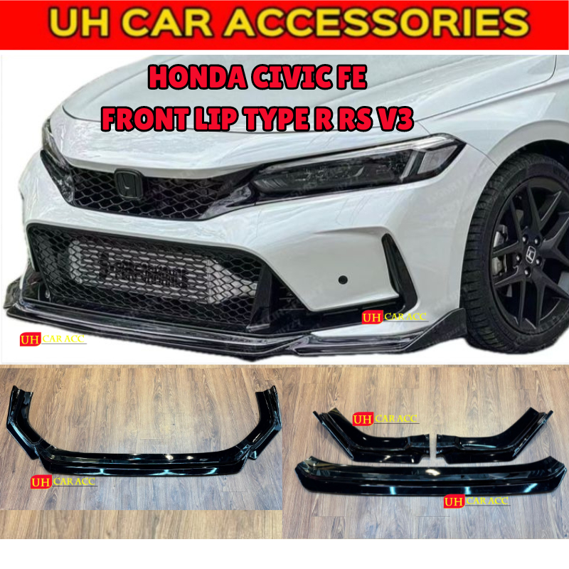 HONDA CIVIC FE TYPE R RS V3 PP FRONT LIP DIFFUSER LIP WITH PAINT GLOSSY ...