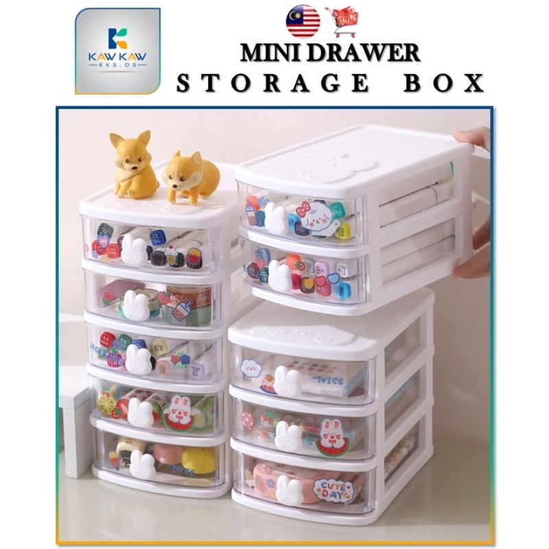 𝐊𝐊𝐒 𝐌𝐢𝐧𝐢 𝐃𝐫𝐚𝐰𝐞𝐫 𝐒𝐭𝐨𝐫𝐚𝐠𝐞 𝐁𝐨𝐱 🚚 2/3/4/5 Layers Cute Rabbit Transparent ...