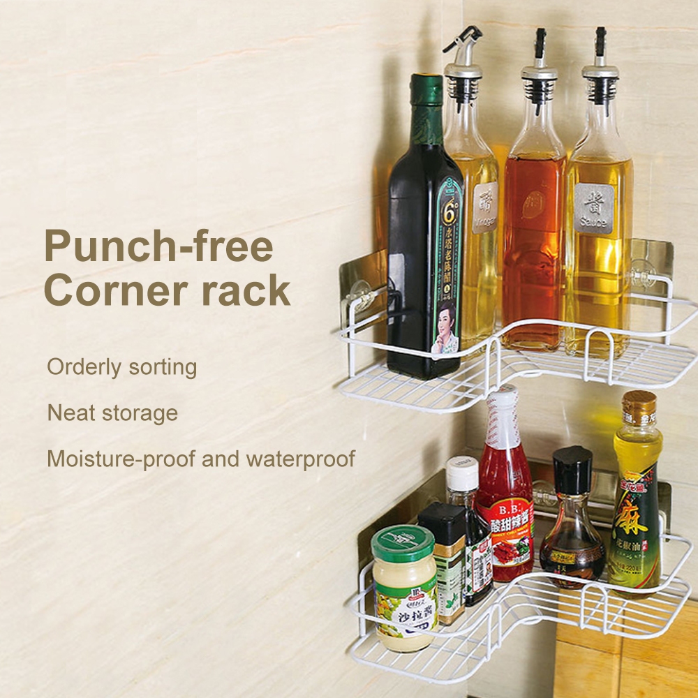 Non perforated toilet rack Shampoo wall rack Bathroom storage corner ...