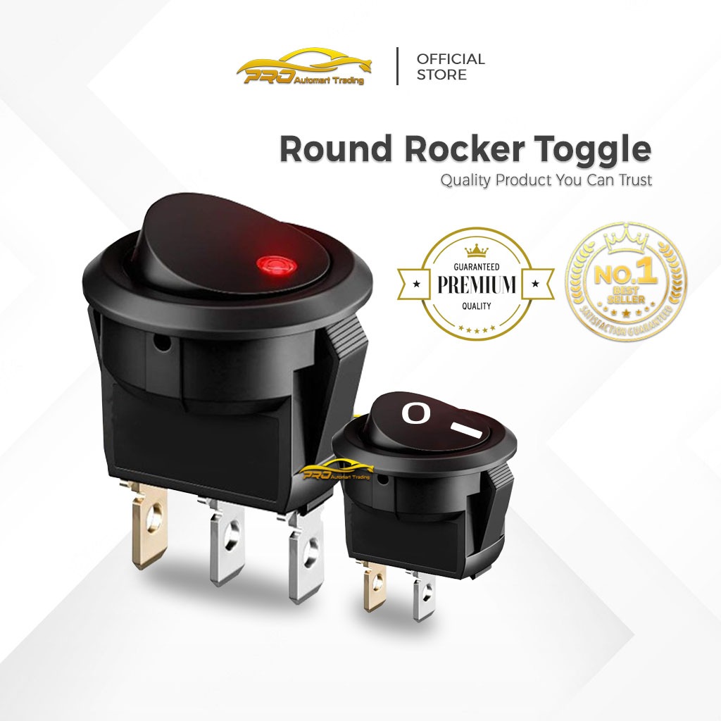 (1 PCS) Car Round Rocker Boat Toggle ON/OFF Switch Push Button Switches ...