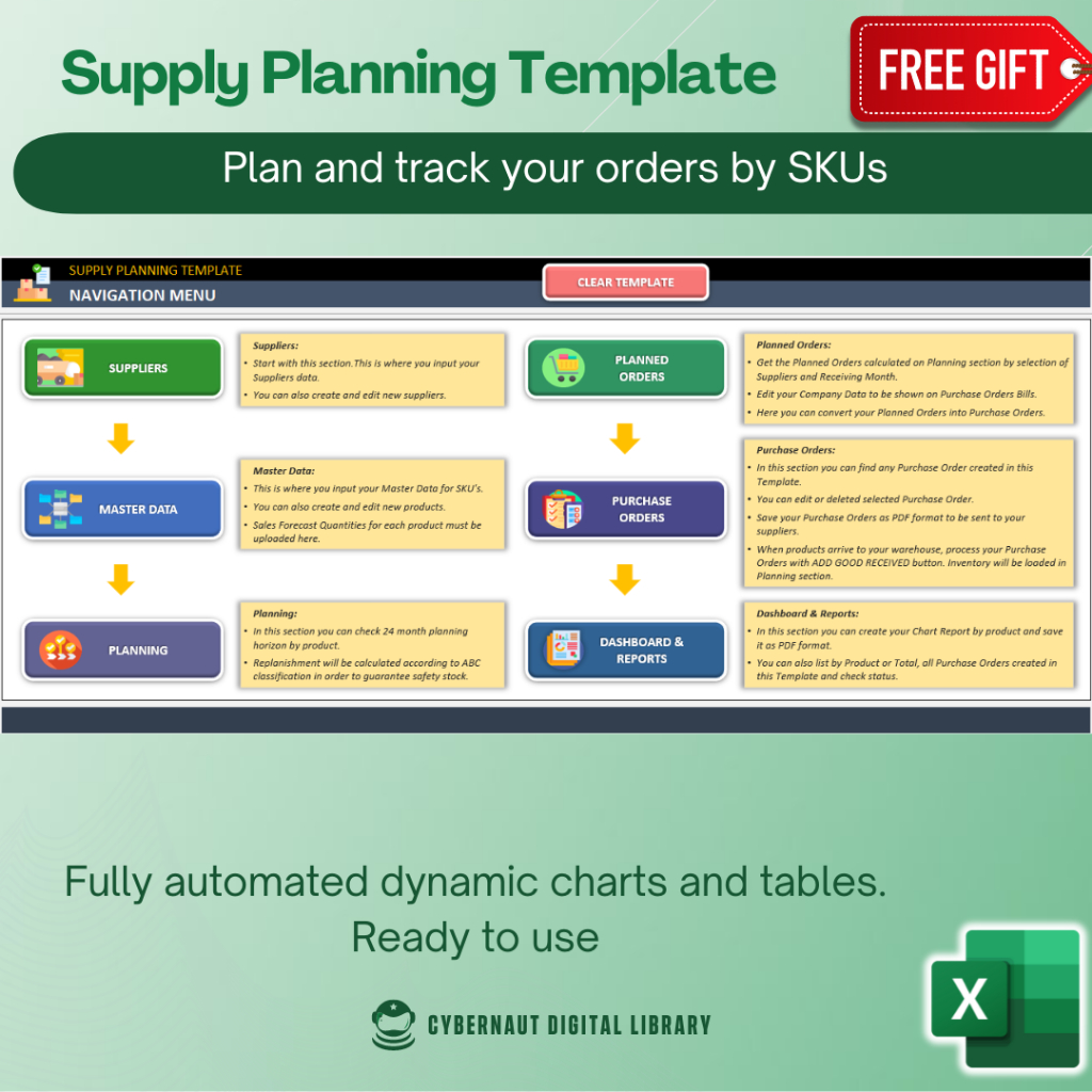 Excel Template - Supply Planning Template (Free 12-in-1 Bundle Excel ...