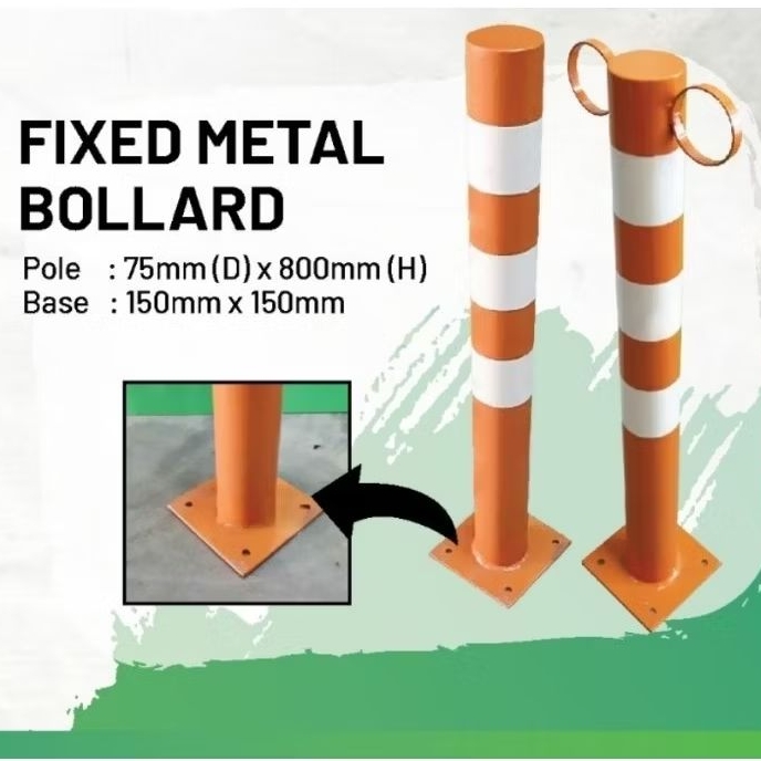 FIXED METAL BOLLARD (ROUND TYPE) METAL POLE / PARKING POST/ STEEL ...