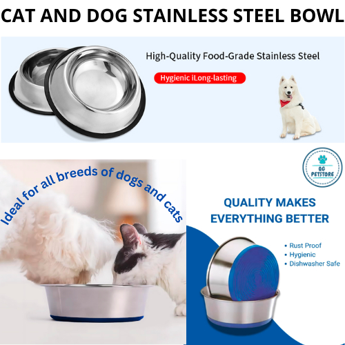 Malaysia Non-Slip Stainless Steel Dog Bowl and Cat Bowls Food Water for  Small, Medium and Large Pets