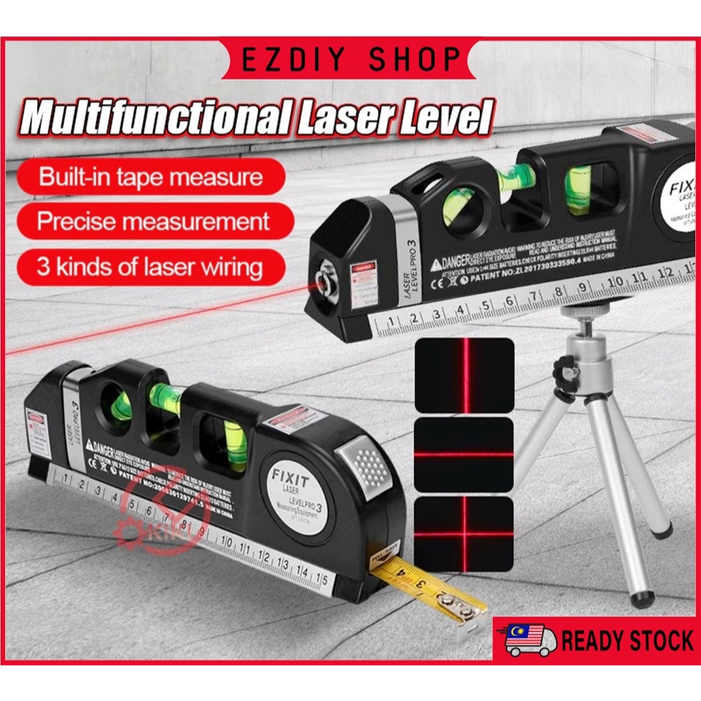 4 in 1 Infrared Laser Level With Tripod Horizontal Vertical Cross laser ...