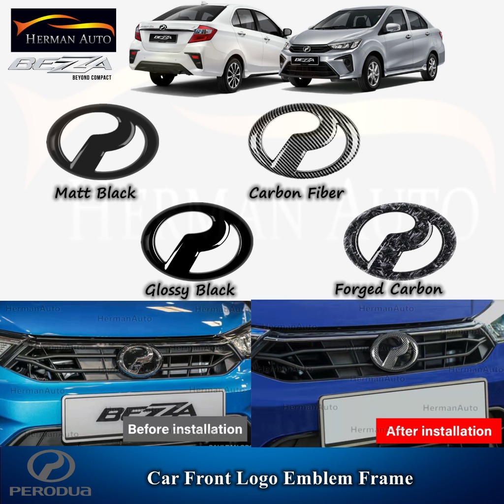 HermanAuto Perodua Bezza Front Rear Logo Emblem Frame Cover Garnish ...