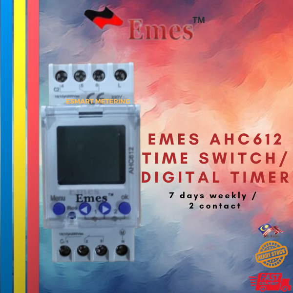 Emes AHC612 Series Digital Weekly Time Switch 2 Channels | Shopee Malaysia
