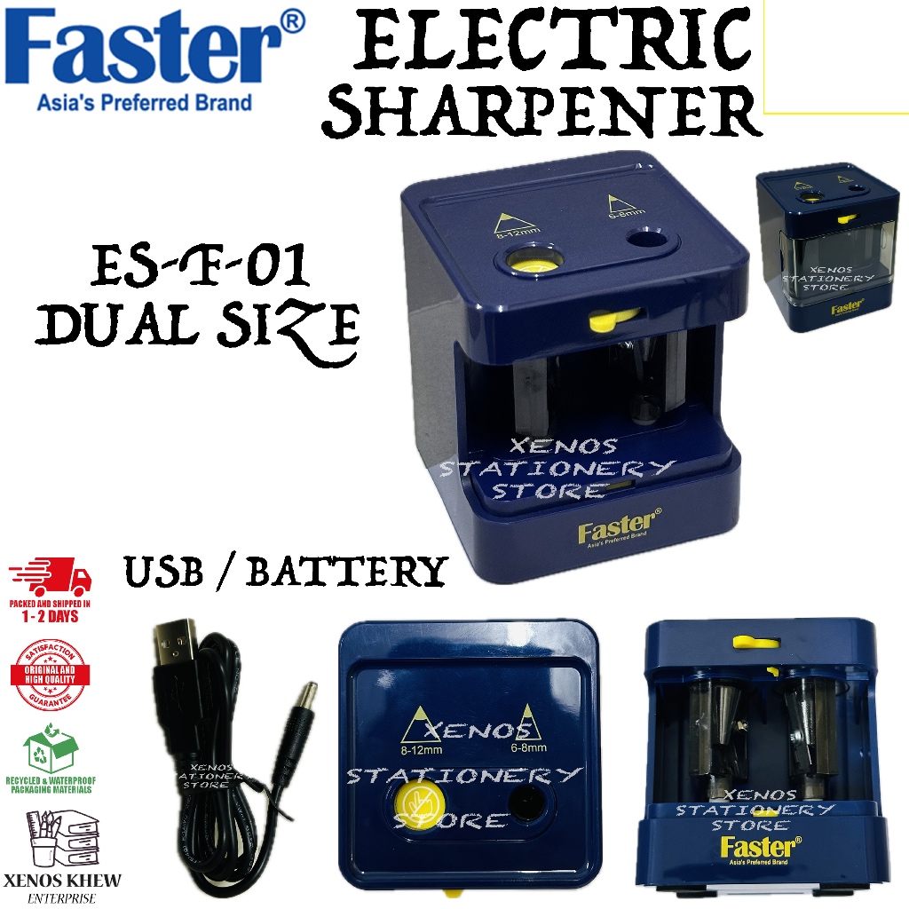 FASTER ES-F-01 USB BATTERY ELECTRIC SHARPENER TWO HOLES AUTOMATIC ...