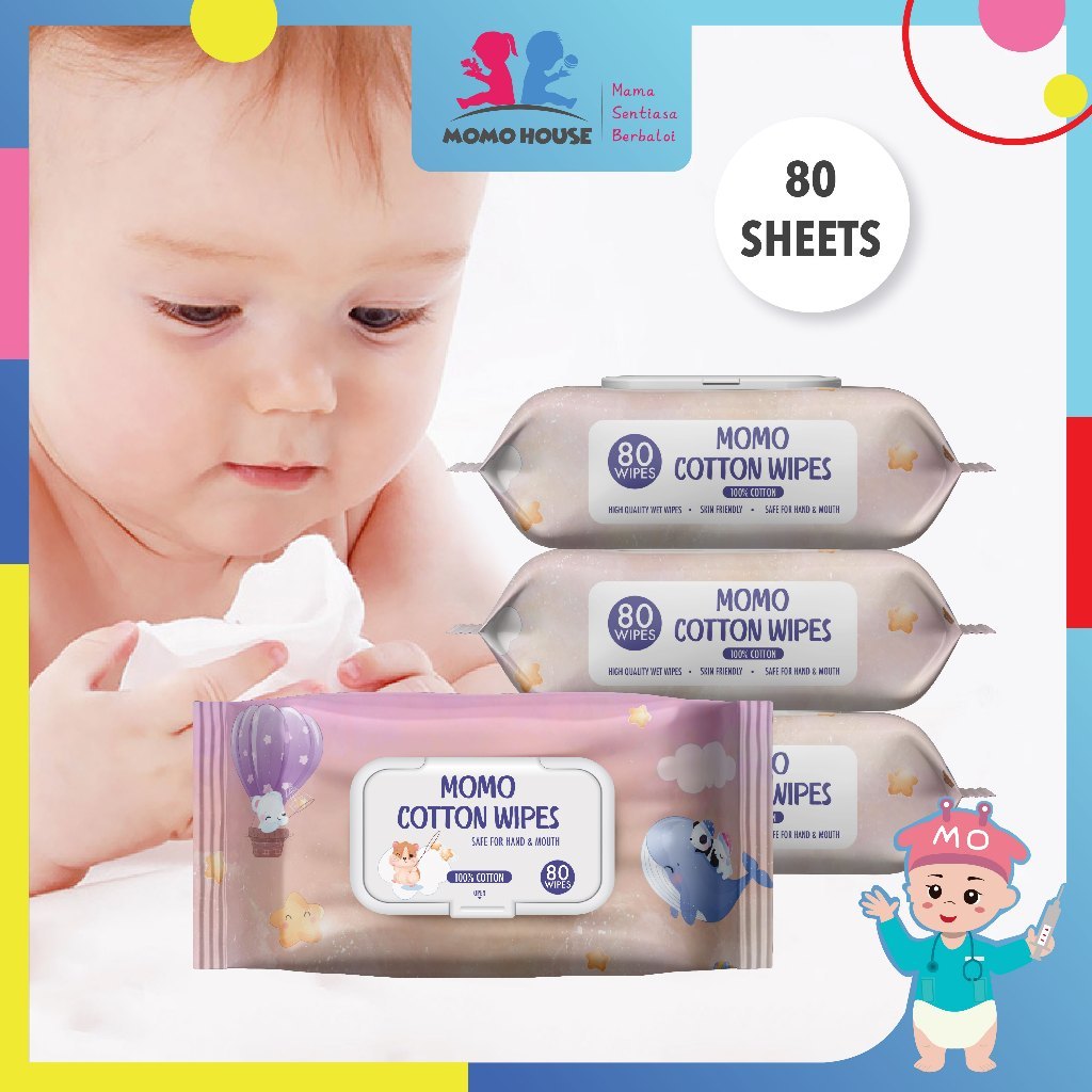 80PCS Premium Baby Wet Wipes Tisu Basah Wet Tissue With