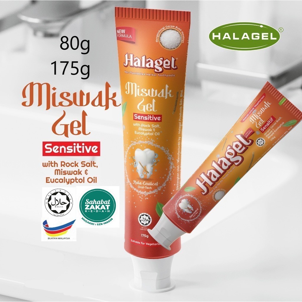 Halagel Toothpaste Herbal Miswak Gel Sensitive / Kayu Sugi (80g & 175g ...