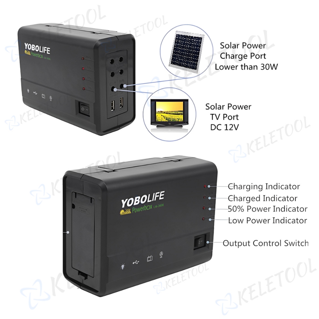 YOBOLIFE Solar Power Lighting System 5000Mah Portable Outdoor Solar ...
