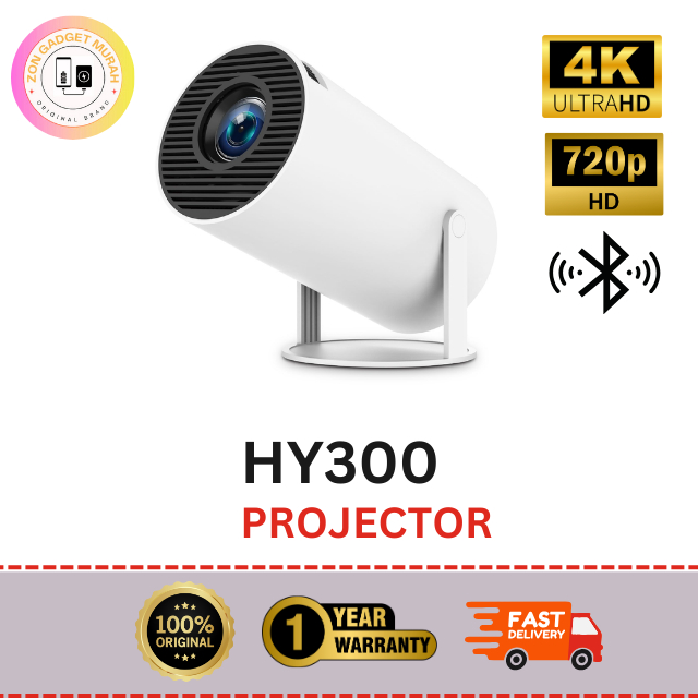 HY300 Smart Projector | 180 Degree Adjustable Projection | Dual Wi-Fi ...