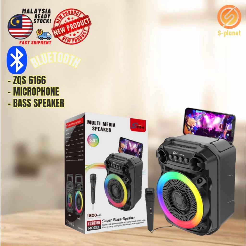 SINGE ZQS6166 Portable Bluetooth Speaker Microphone USB Powered Home