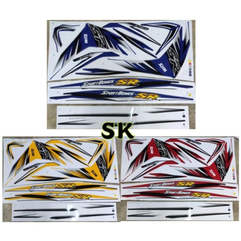 SYM SPORT BONUS SR (2) STRIPE BODY STICKER STIKER (READY STOCK ...