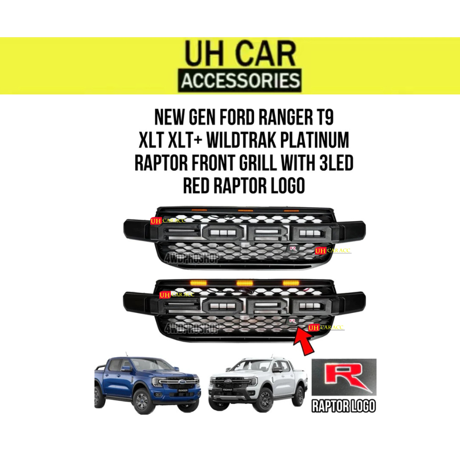 NEW GEN FORD RANGER T9 XLT XLT+ WILDTRAK LED FRONT GRILL YELLOW LED ...
