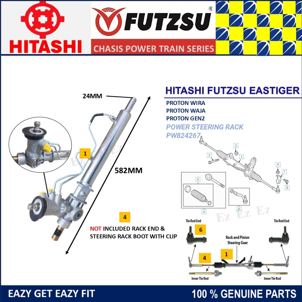 100% NEW POWER STEERING RACK FOR PROTON WIRA WAJA GEN2 | Shopee Malaysia