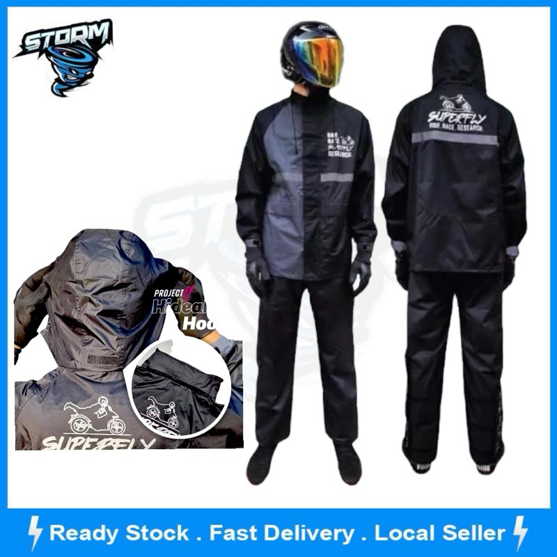 SUPERFLY PROJECT H TWO TONE RAINCOAT RAIN COAT RAIN SUIT RAINSUIT BAJU ...