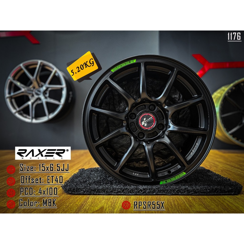 RAXER RPSR55X 15X6.5 ET40 4X100 MBK | Shopee Malaysia