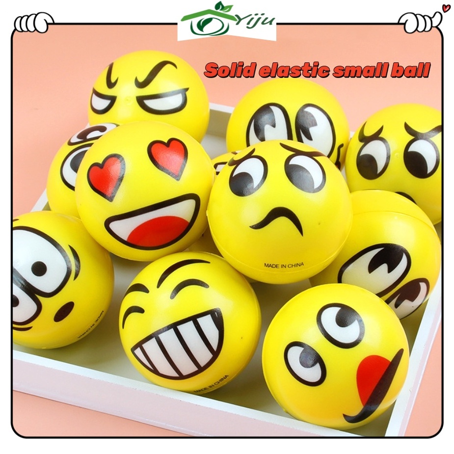 【Ready Stock】6.3cm Smiley Emoji Exercise Soft Elastic Squuze Stress ...