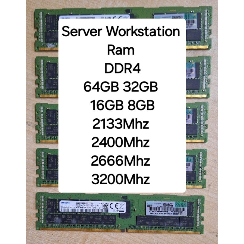 Server / Workstation / ECC RAM DDR4 64GB / 32GB / 16GB / 8GB 2400Mhz ...