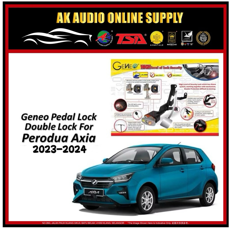 PERODUA AXIA 2023 - 2026 ( AUTO PUSH ) GENEO PEDAL LOCK DOUBLE LOCK ...