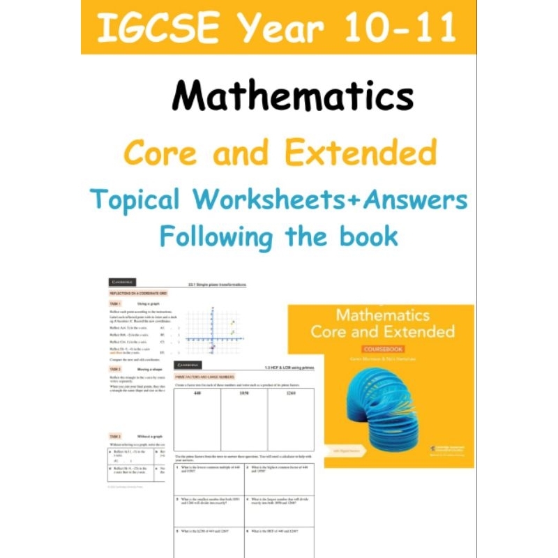 SC.111🌟Igcse Year 10-11 Mathematics Topical Worksheets 🌟Latest syllabus ...