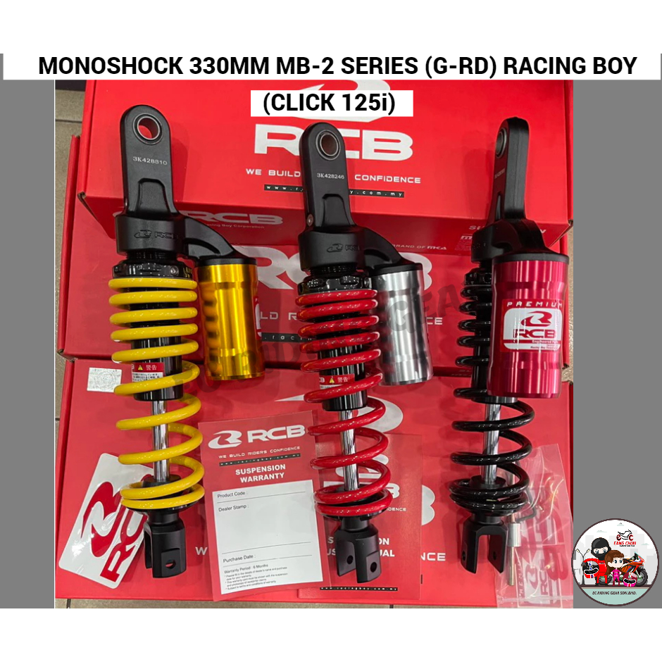 MONOSHOCK 330MM MB-2 SERIES (G-RD) RACING BOY (CLICK 125i) | Shopee ...