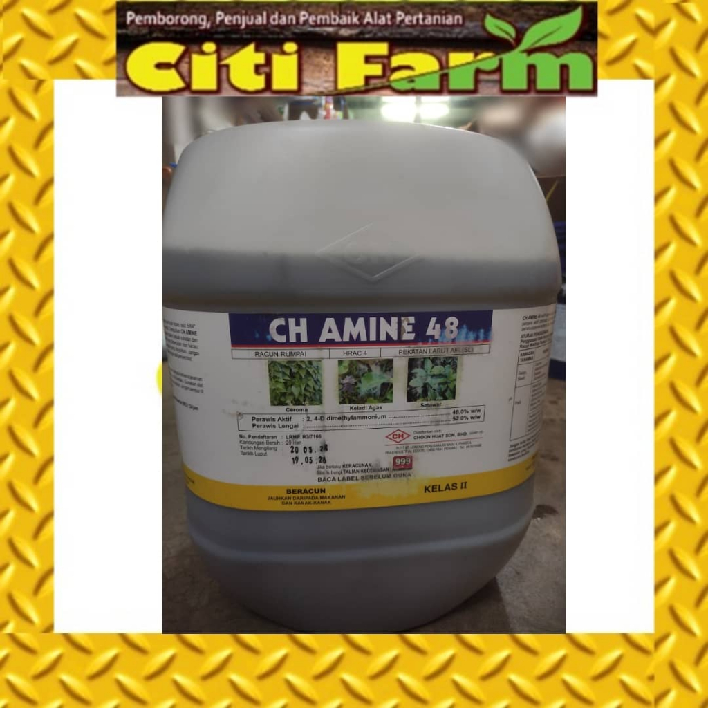 +20L Amine 48 2,4-D dimethylamine 48% Racun Rumput Herbicide City Farm ...