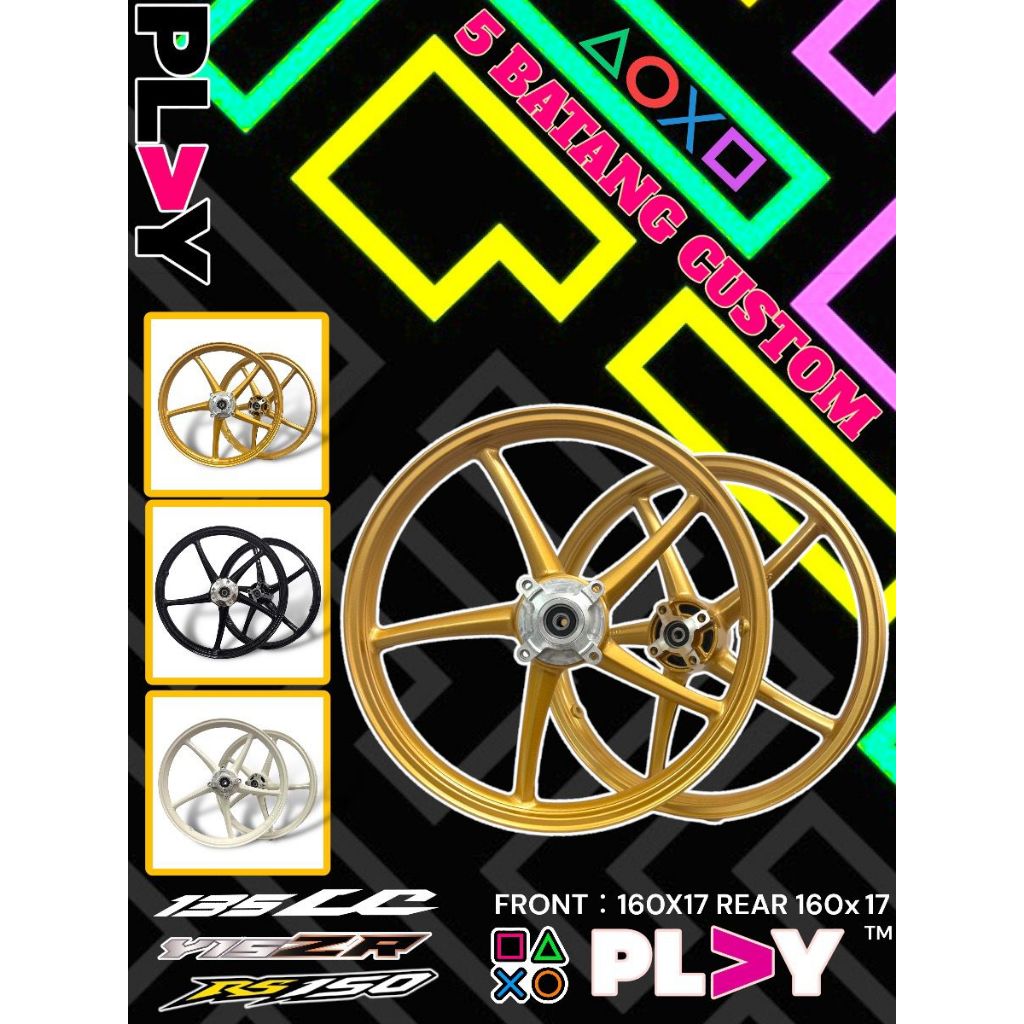 PLAY ENKEI SPORT RIM CUSTOM SP522 5 BATANG Y125ZR 135LC 5S V8 FI 1.60X1 ...