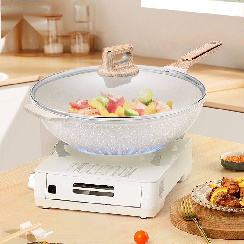 💥Maifanshi non stick pan household flat frying pan no oil fume steak