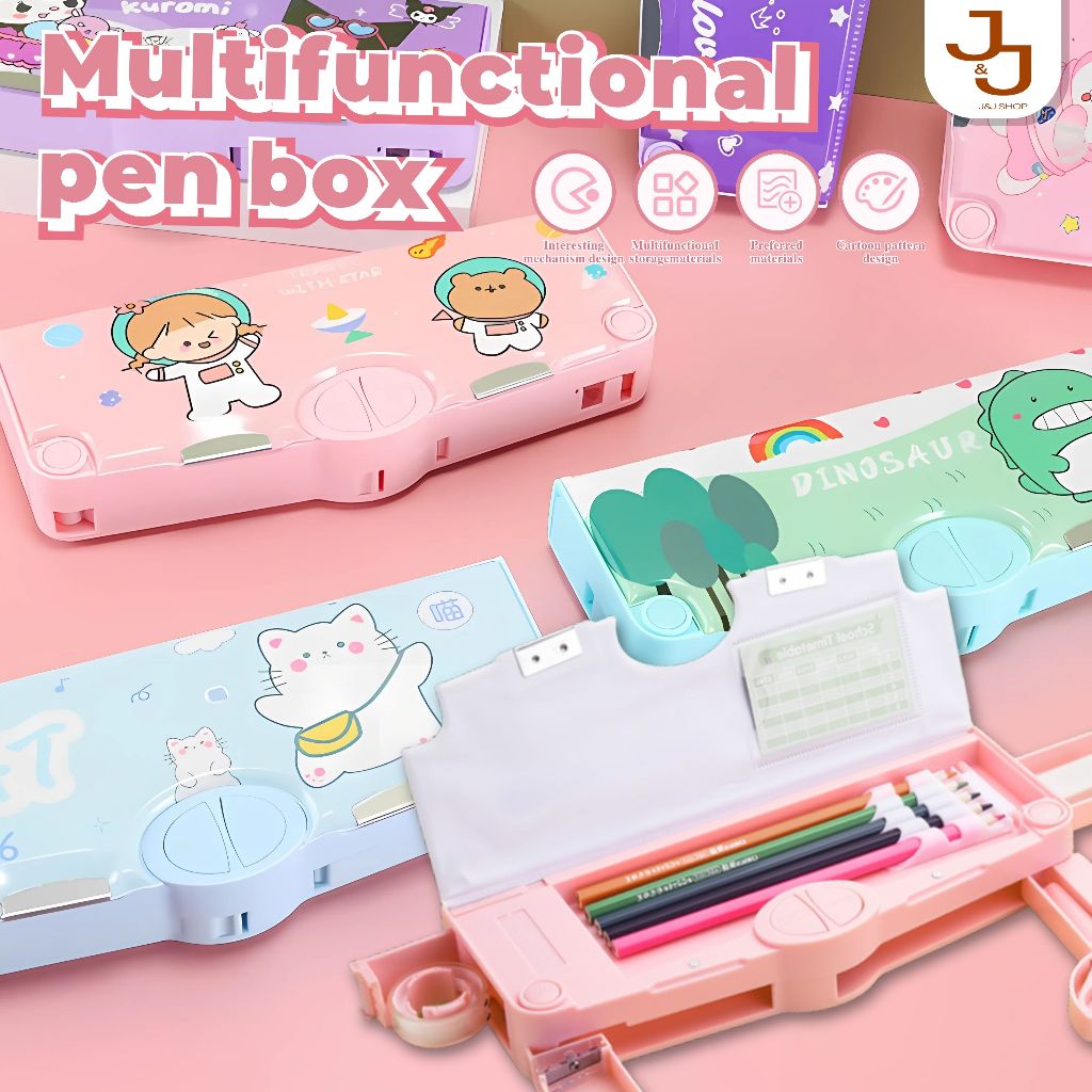 Pop-up pencil storage box multifunctional cartoon stationery pencil box ...