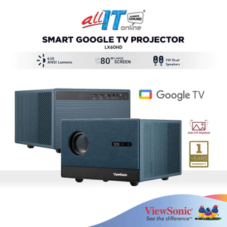 ViewSonic LX60HD 1080P Smart LED Projector with Built-in Google TV  | Up to 100" screen size