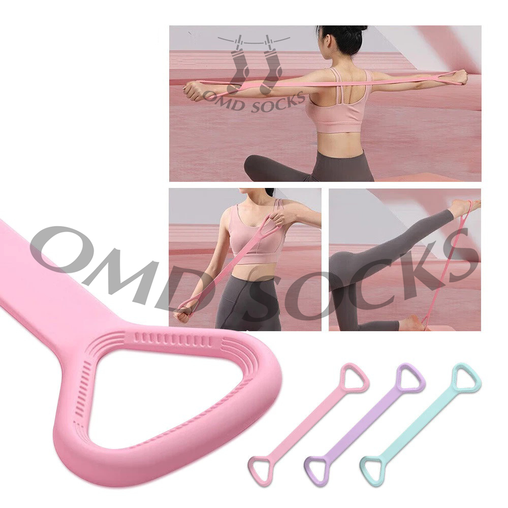 8 Shape Pull Rope Yoga Strap Pilates Elastic Resistance Band Workout ...