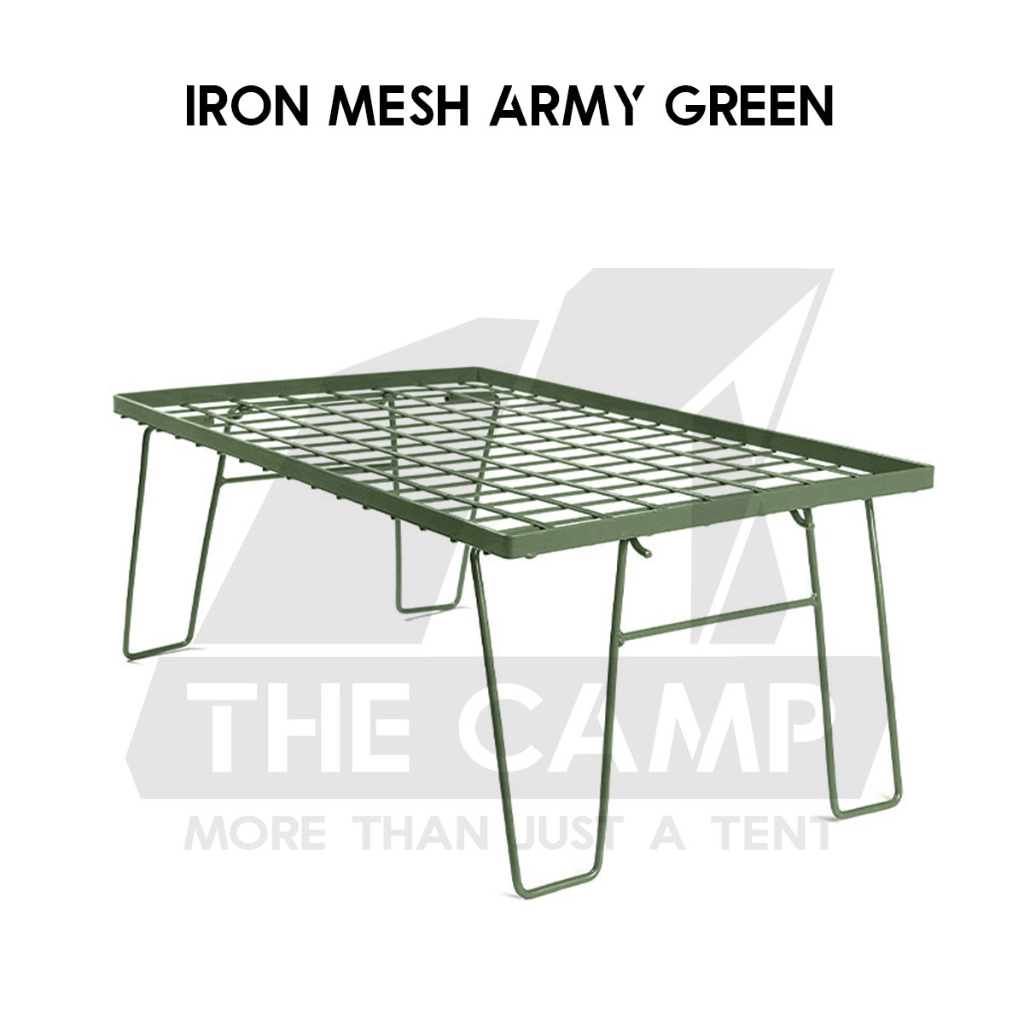 Iron Steel Mesh Camping Rack Table Foldable Portable Stacking Storage ...