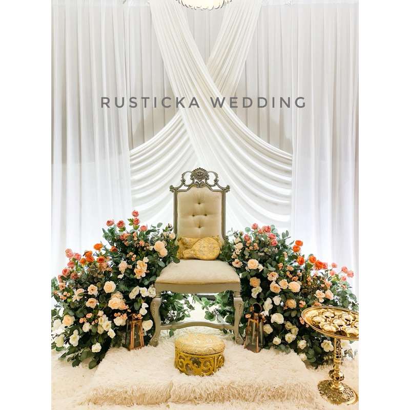 Readymade Siap Jahit Instant Scallop Drapping Drape Wedding Decoration ...