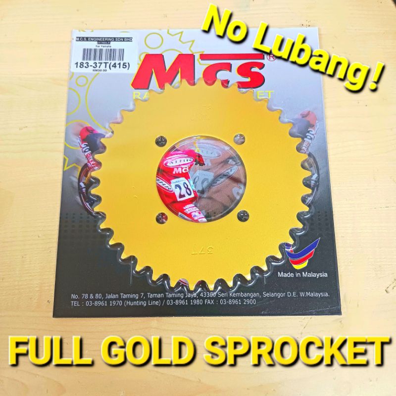 415 Full Sprocket MCS YAMAHA RXZ / LC135 / Y125Z / Y110 / SRL110 Gold ...