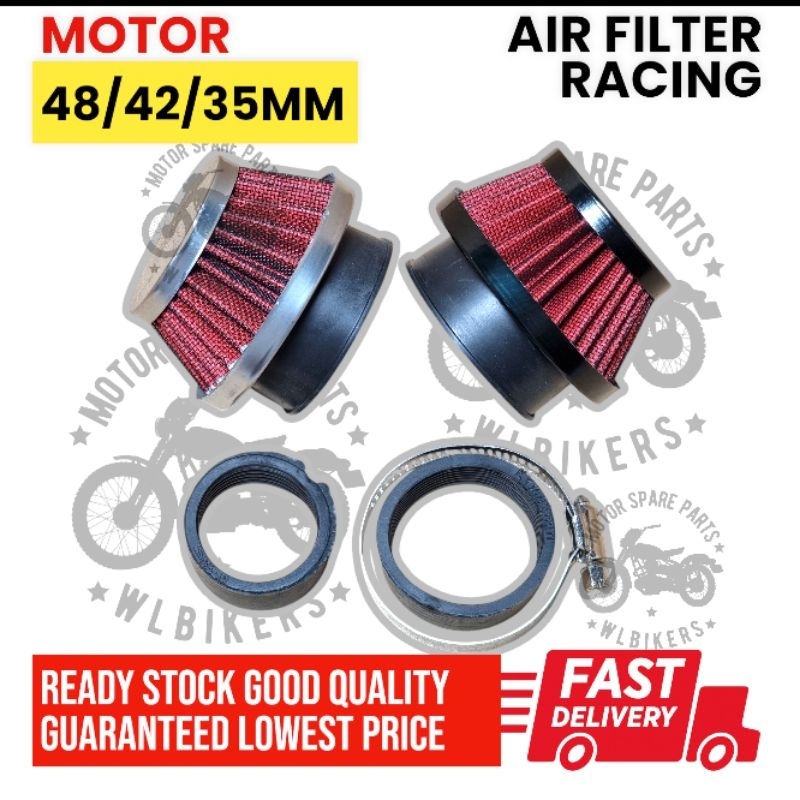 4-Pack Air Filters For Motorcycle & ATV – 48/49/50mm, Fits Honda CB/CL350, Shadow, More