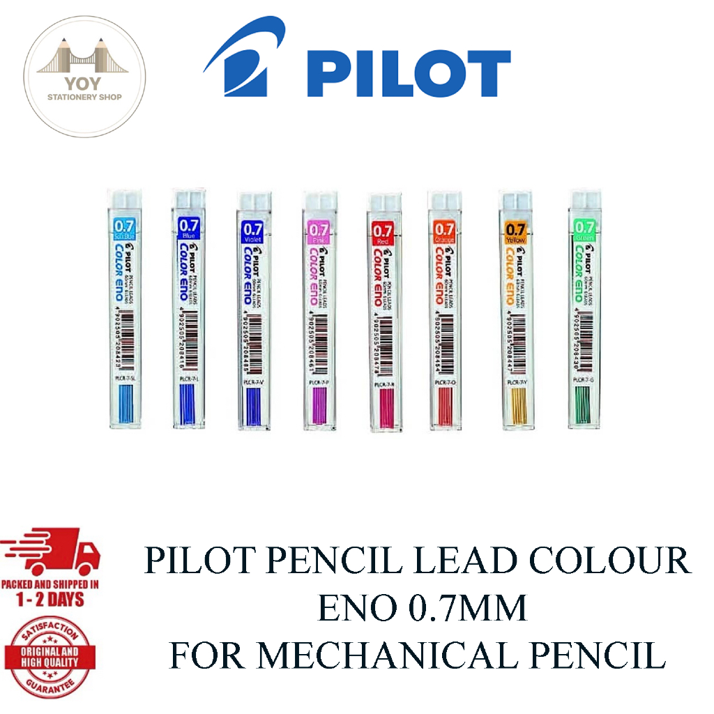 PILOT PENCIL LEAD COLOUR ENO 0.7MM 8 COLOURS FOR MECHANICAL PENCIL 颜色笔芯 ...