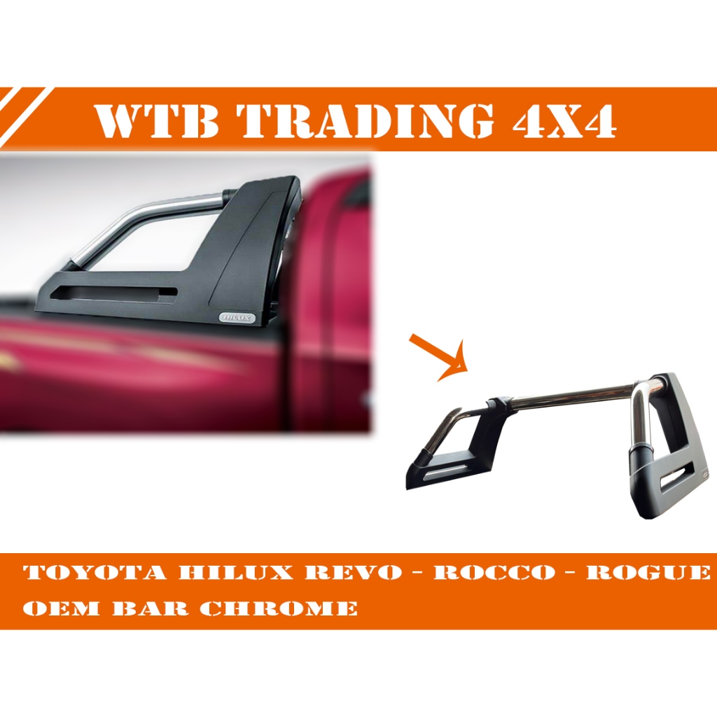 Hilux Revo Rocco Rogue OEM Roll Bar (Chrome) Hilux Rear Stainless Steel ...