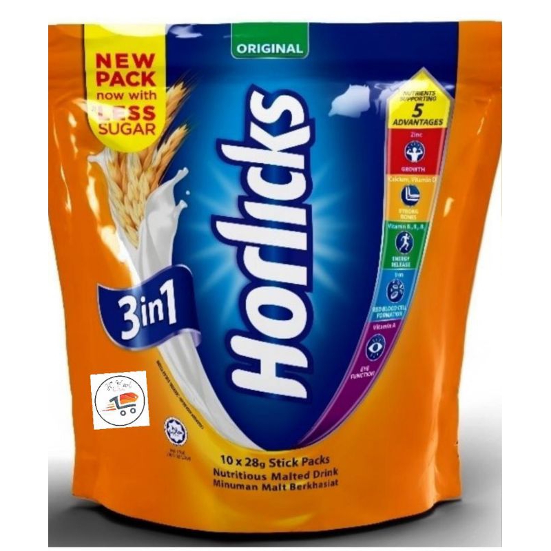 Horlicks 3in1 10stik original (less sugar) / cereal / lite | Shopee ...