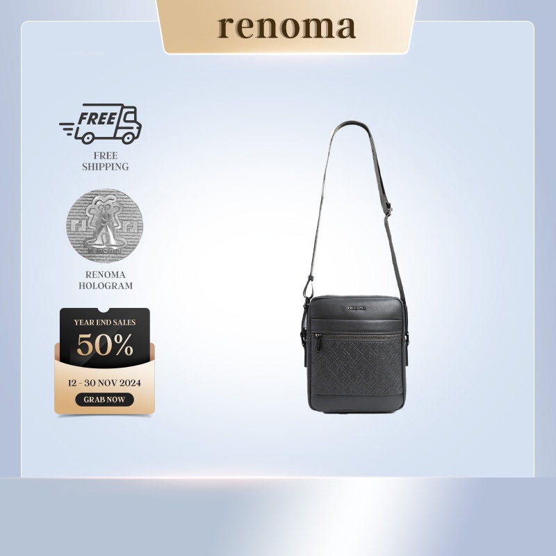 Renoma Synthetic Leather Black Sling Bag Man Shopee Malaysia