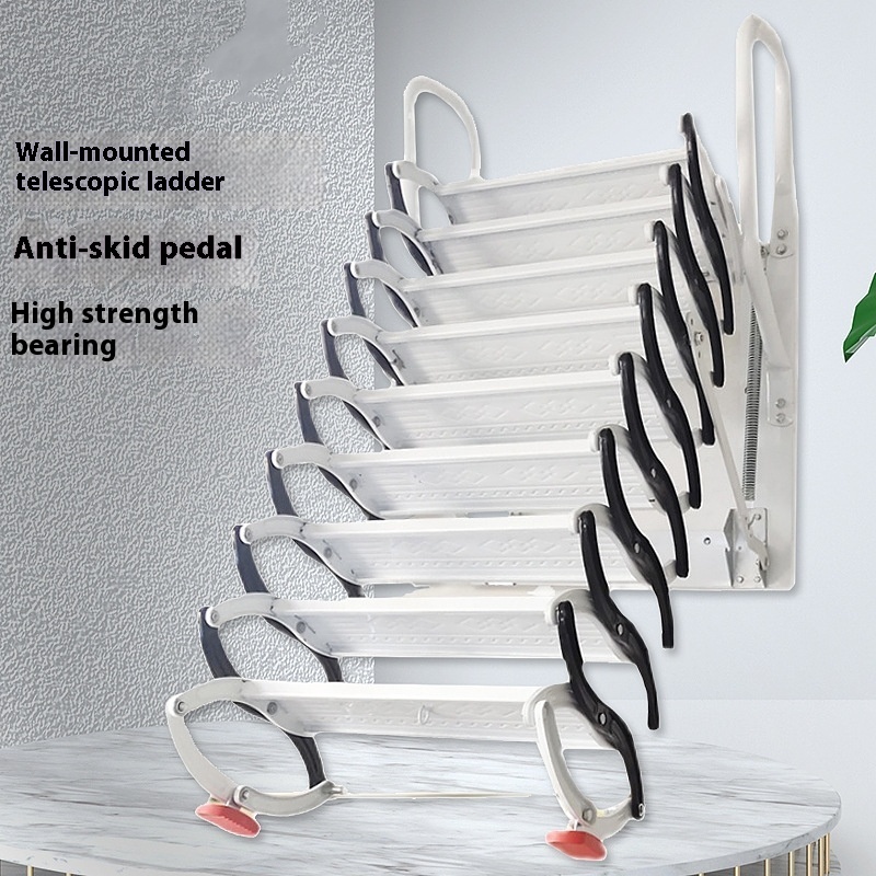 Outdoor retractable stairs attic home folding lift stretching indoor ...