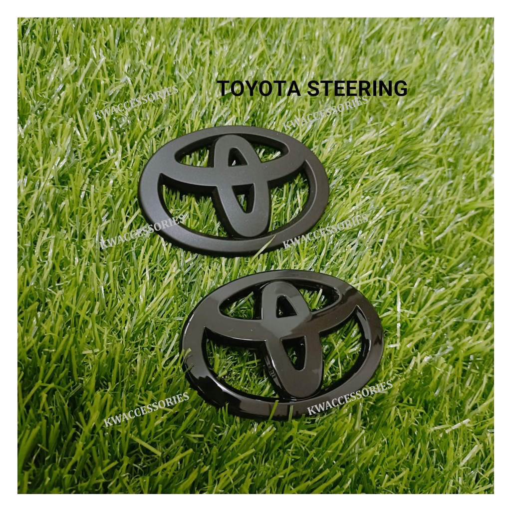 Toyota steering wheel logo modified car stickers glossy black / matte ...