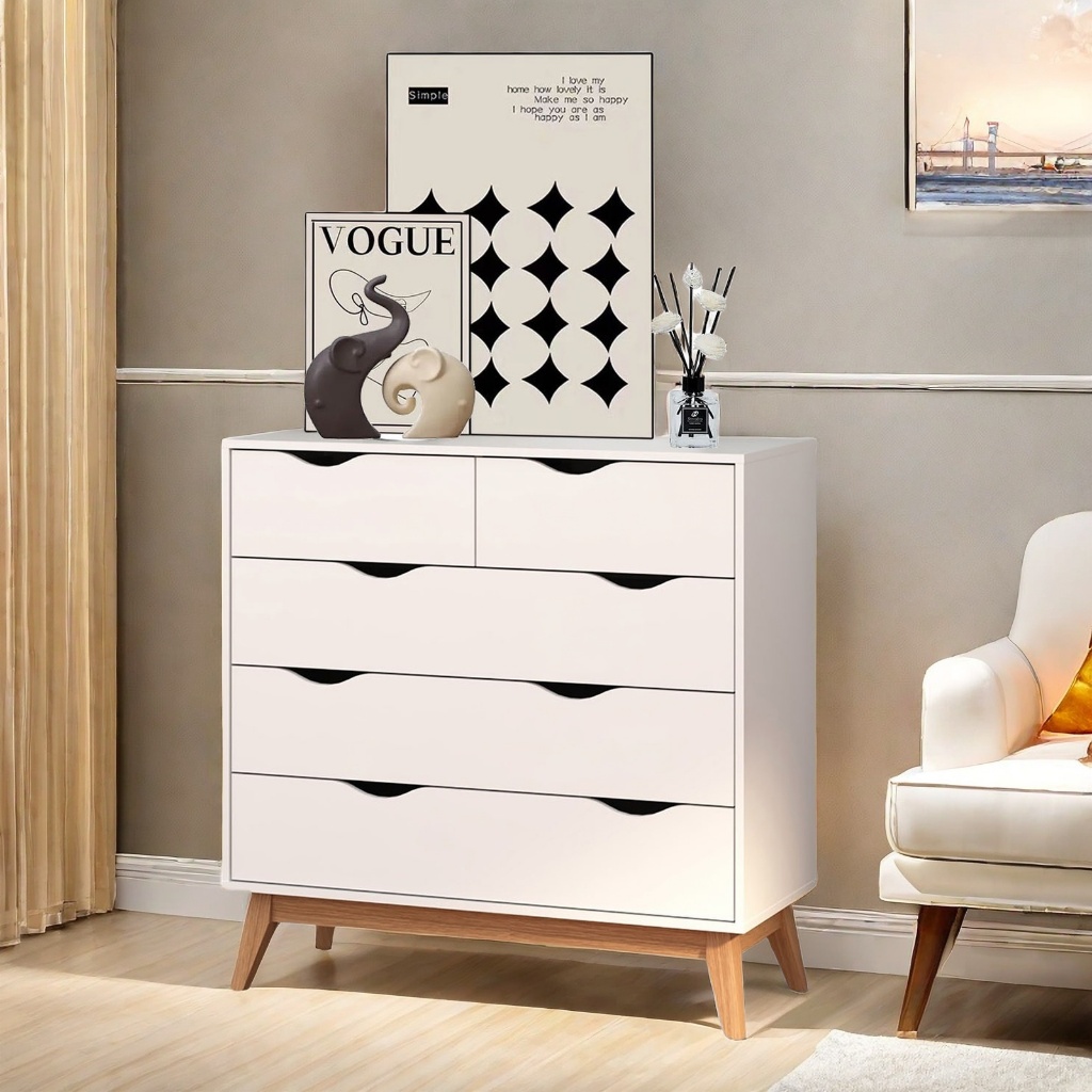 déTrend 5 Chest of Drawers Scandi Handle - less 4 Layer Chest Drawer ...
