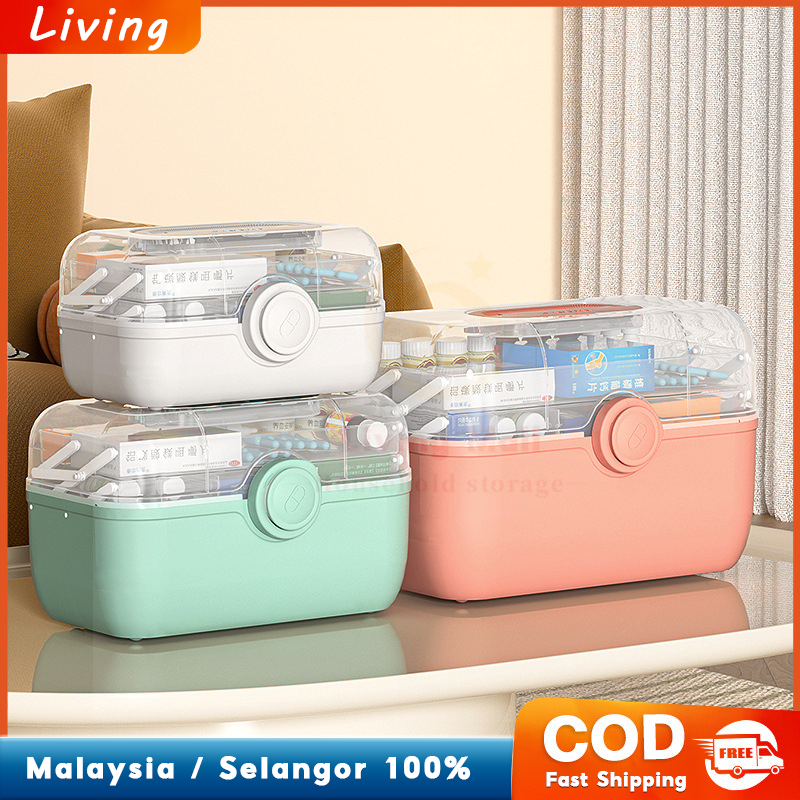 Box Ubat First Aid Kit Storage Box Plastic Medicine Portable Household ...