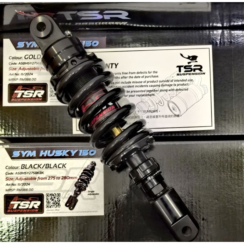 KZR TSR SYM HUSKY 150 ADJUSTABLE REBOUND (275MM-285MM CAN ADJUST )SHOCK ...